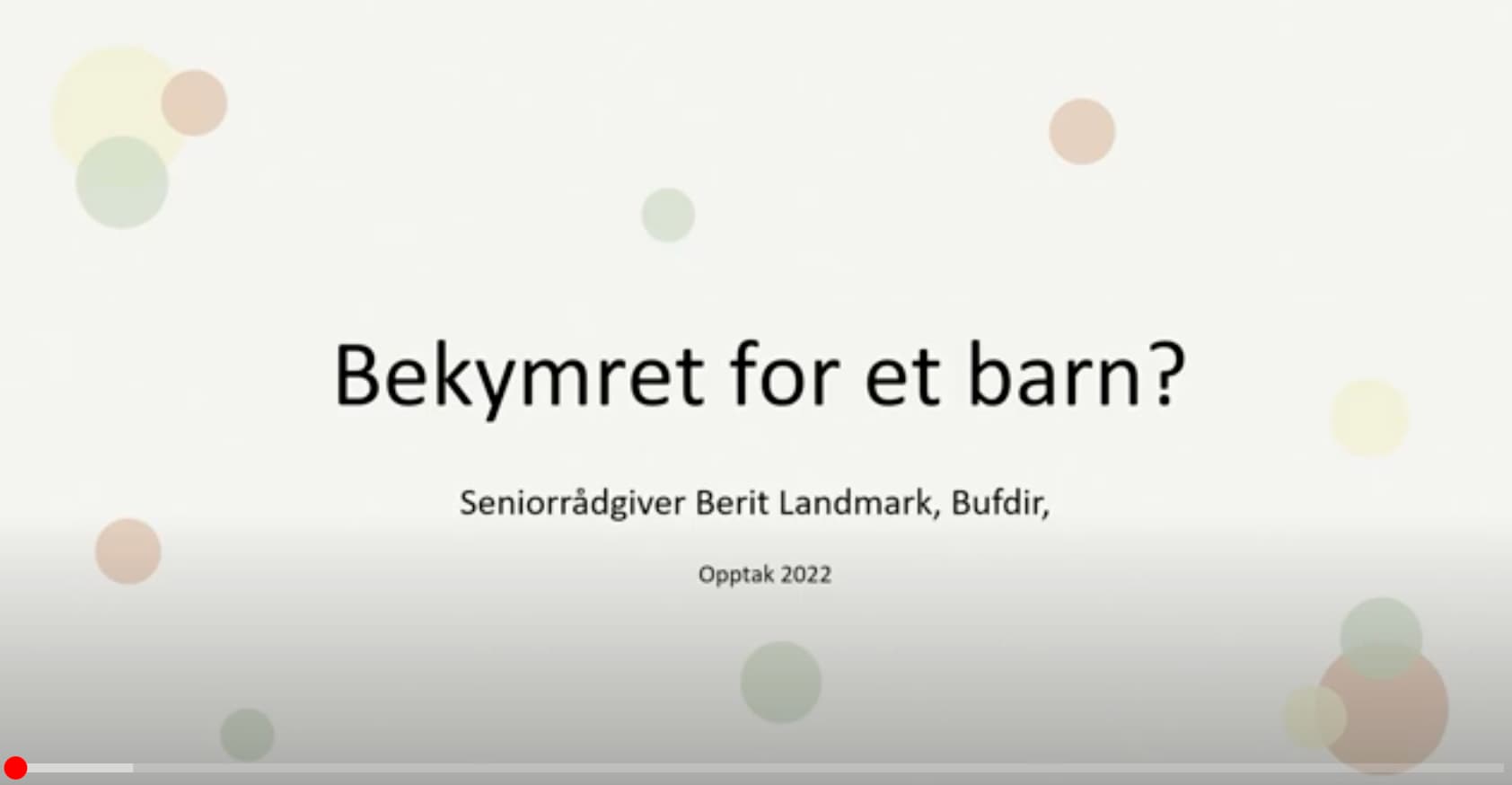 Foredrag om barnevernet