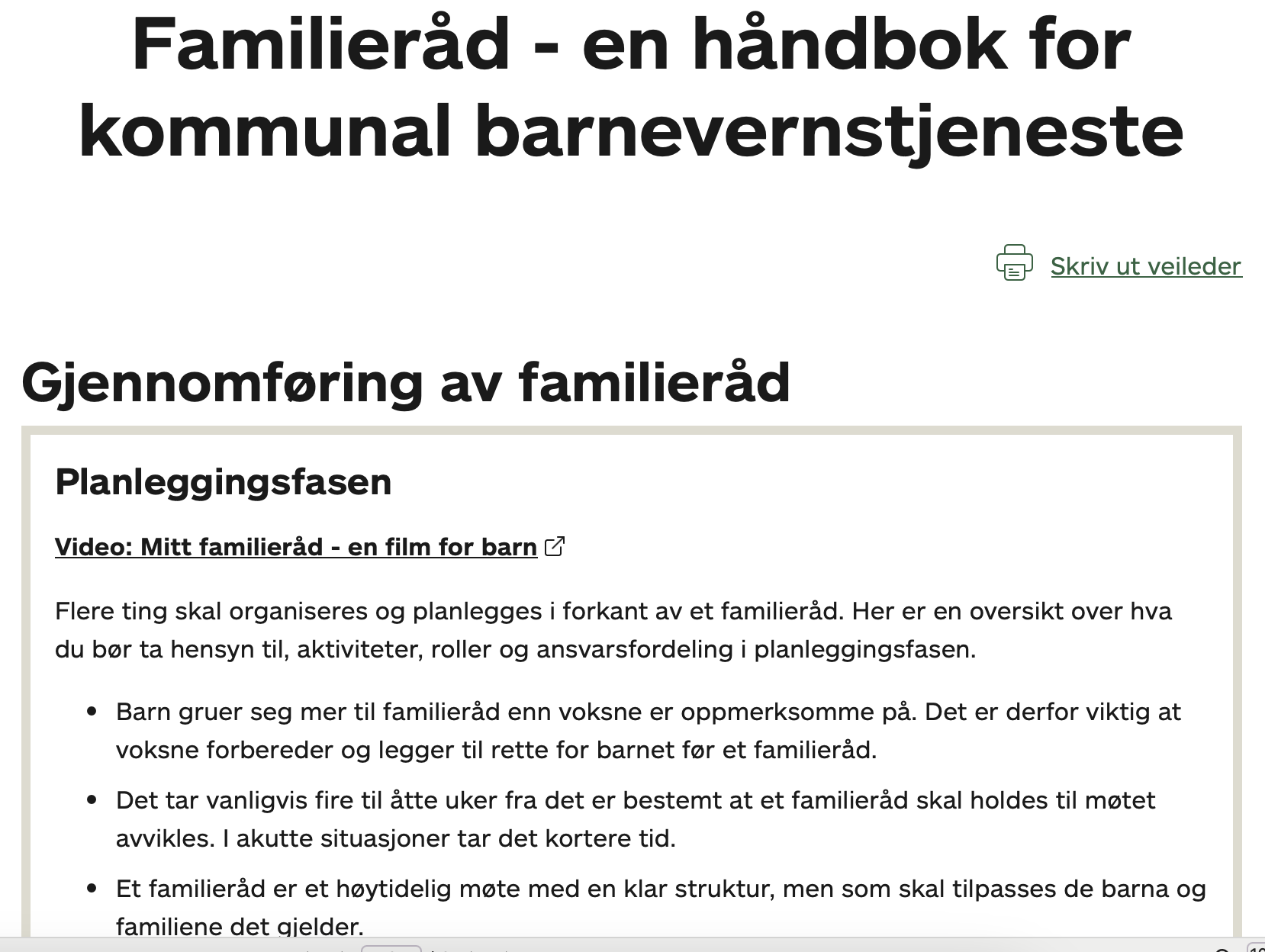 Familieråd - en håndbok for kommunal barnevernstjeneste