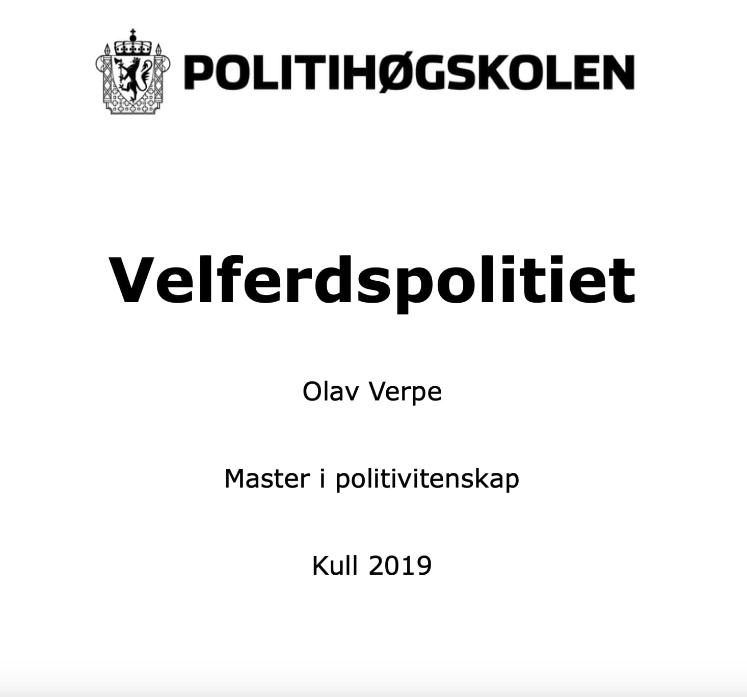 Velferdspolitiet